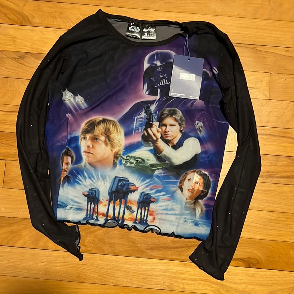 STAR WARS Mesh Poster Cakeworthy Long Sleeve Top Size XL NEW